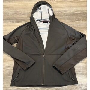 Mammut Mid Layer Full Zip Hoodie Lightweight Jacket Men's Large Brown